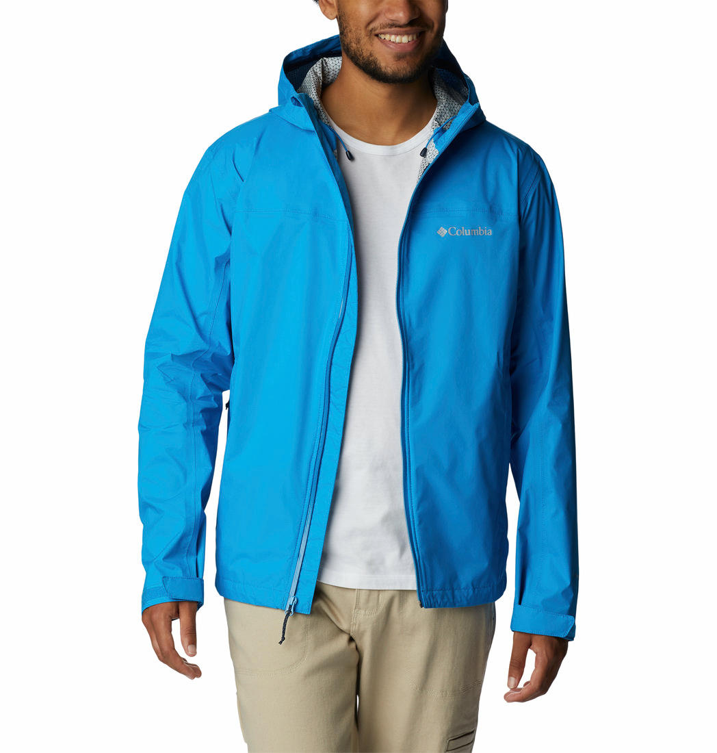 Columbia Men Blue Evapouration Rain Jacket