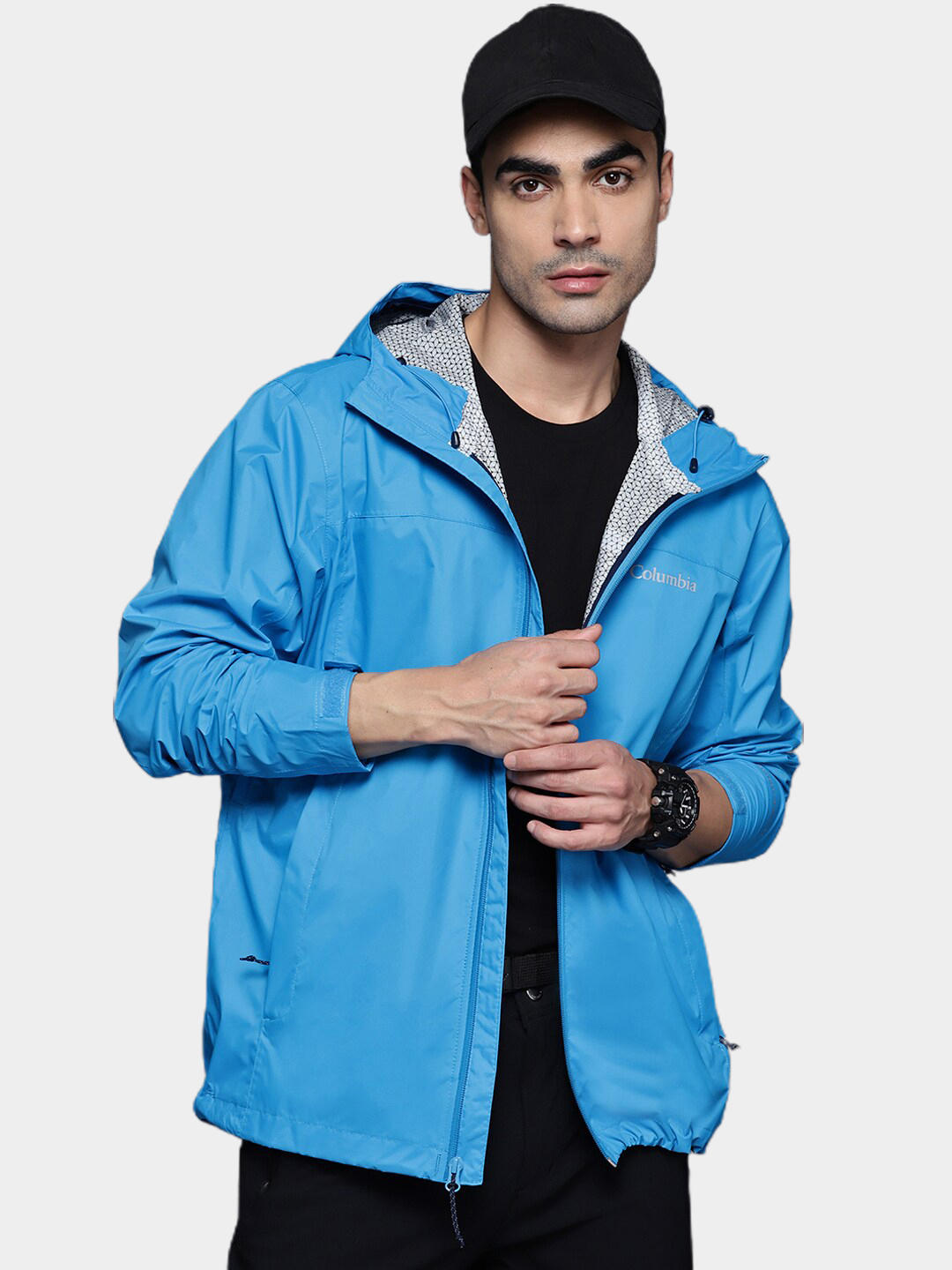 Columbia Men Blue Evapouration Rain Jacket