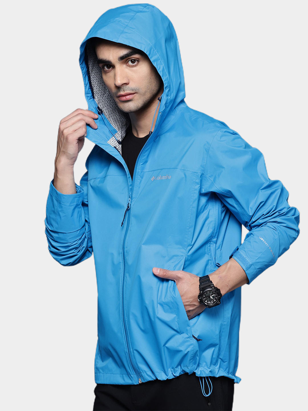 Columbia Men Blue Evapouration Rain Jacket