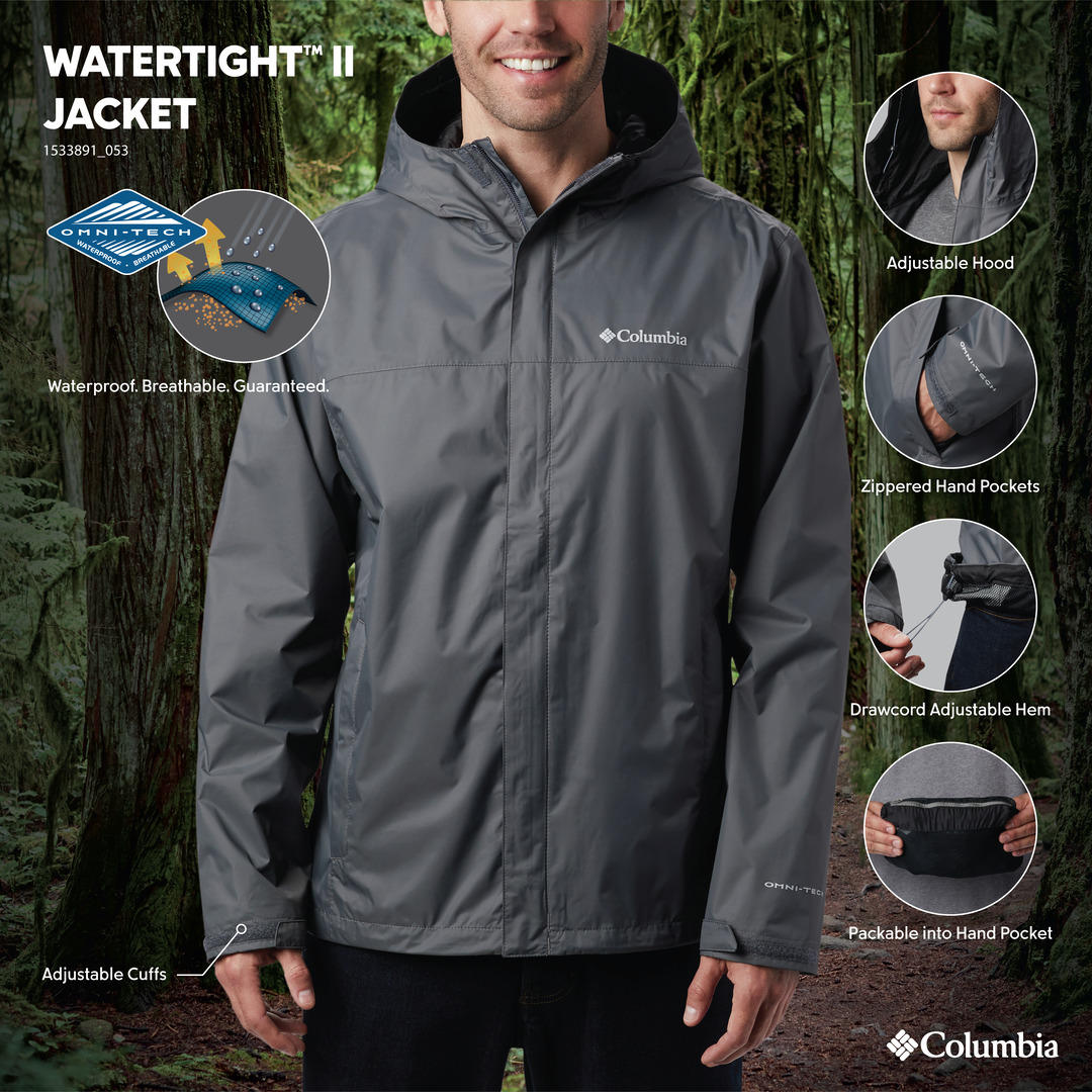 Columbia Men Grey Watertight II Jacket Waterproof
