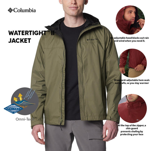 Columbia Mens Green Omni-Tech Watertight II Rain Jacket