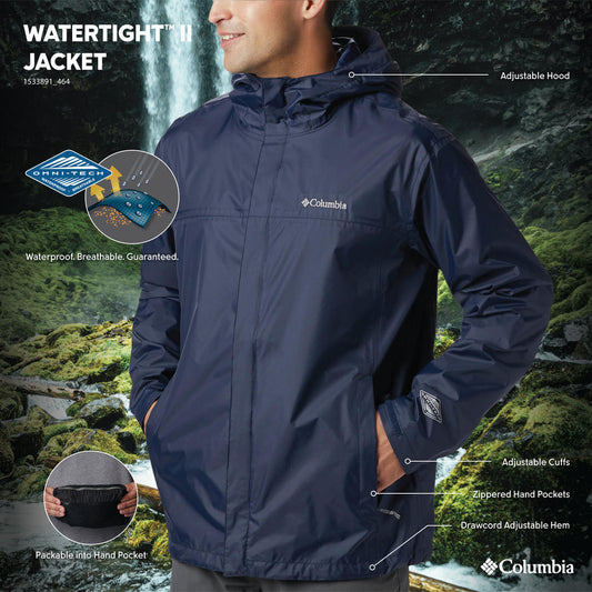 Columbia Men Navy Blue Watertight II Rain Jacket