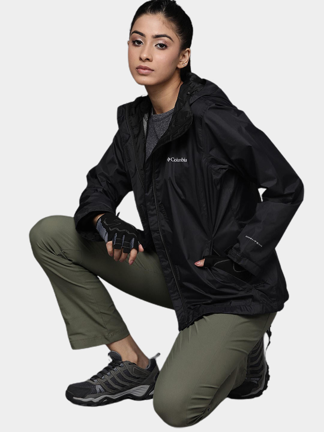 Columbia Women Black Arcadia II Rain Jacket