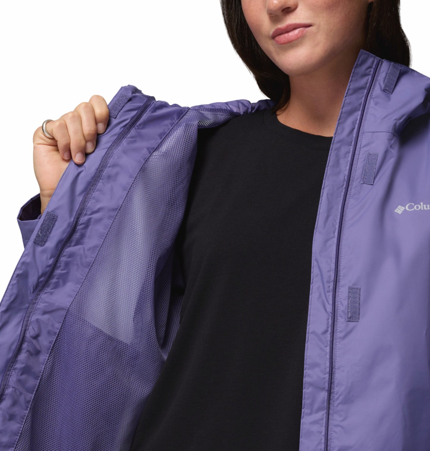 Columbia Women Purple Omni-Tech Arcadia II Lightweight Waterproof Rain Jacket