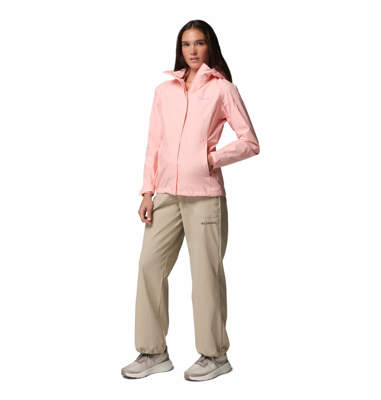Columbia Women Pink Omni-Tech Arcadia II Lightweight Waterproof Rain Jacket