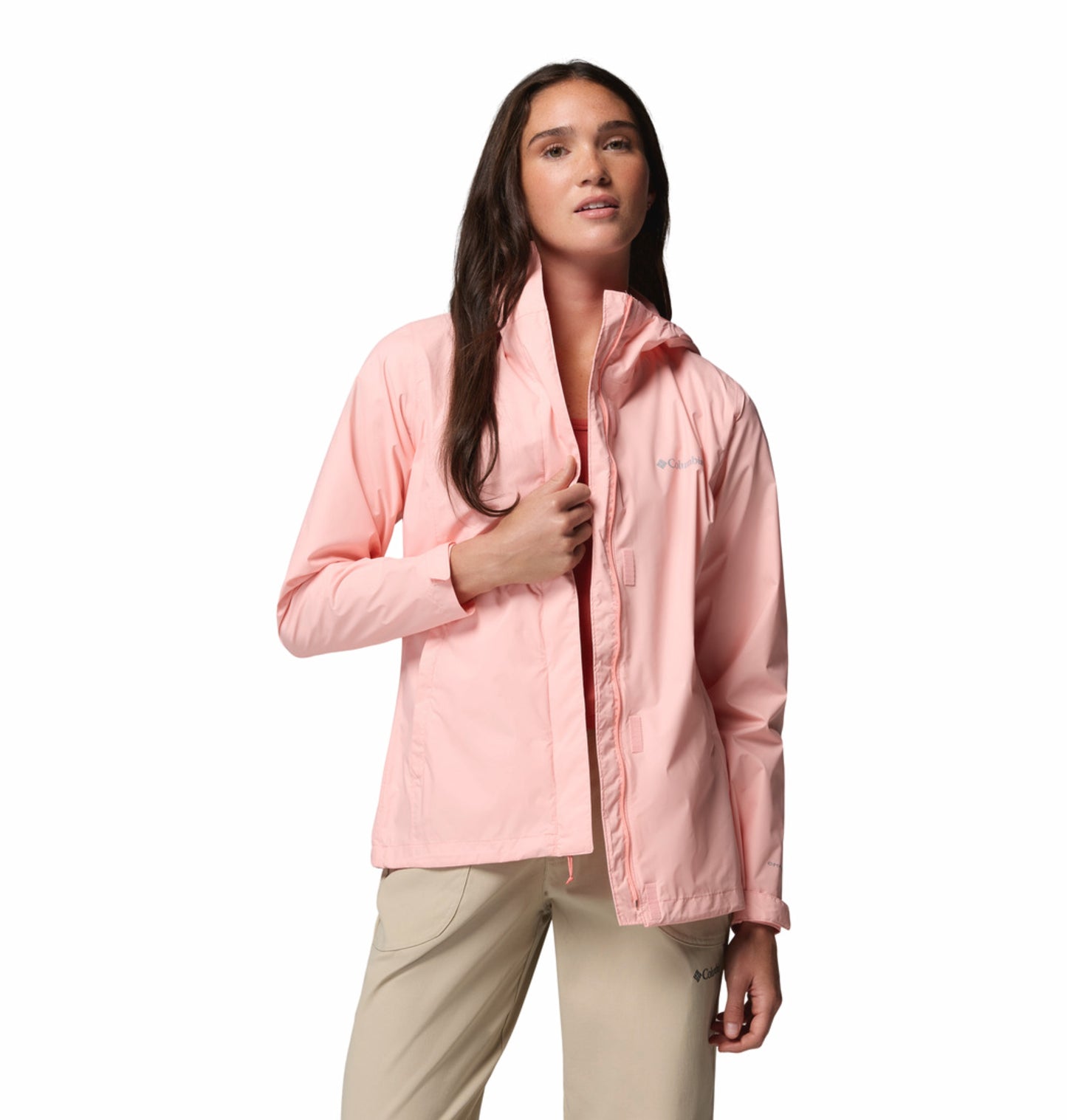 Columbia Women Pink Omni-Tech Arcadia II Lightweight Waterproof Rain Jacket