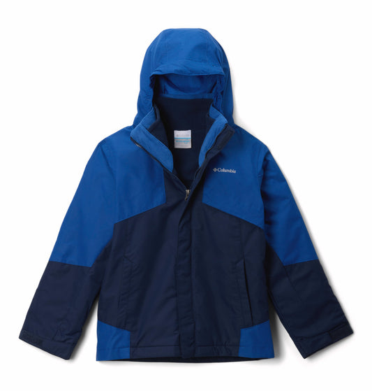 Columbia Kids Boys Navy Blue Omni-Heat Reflective Bugaboo III Fleece Hooded Interchange Jacket