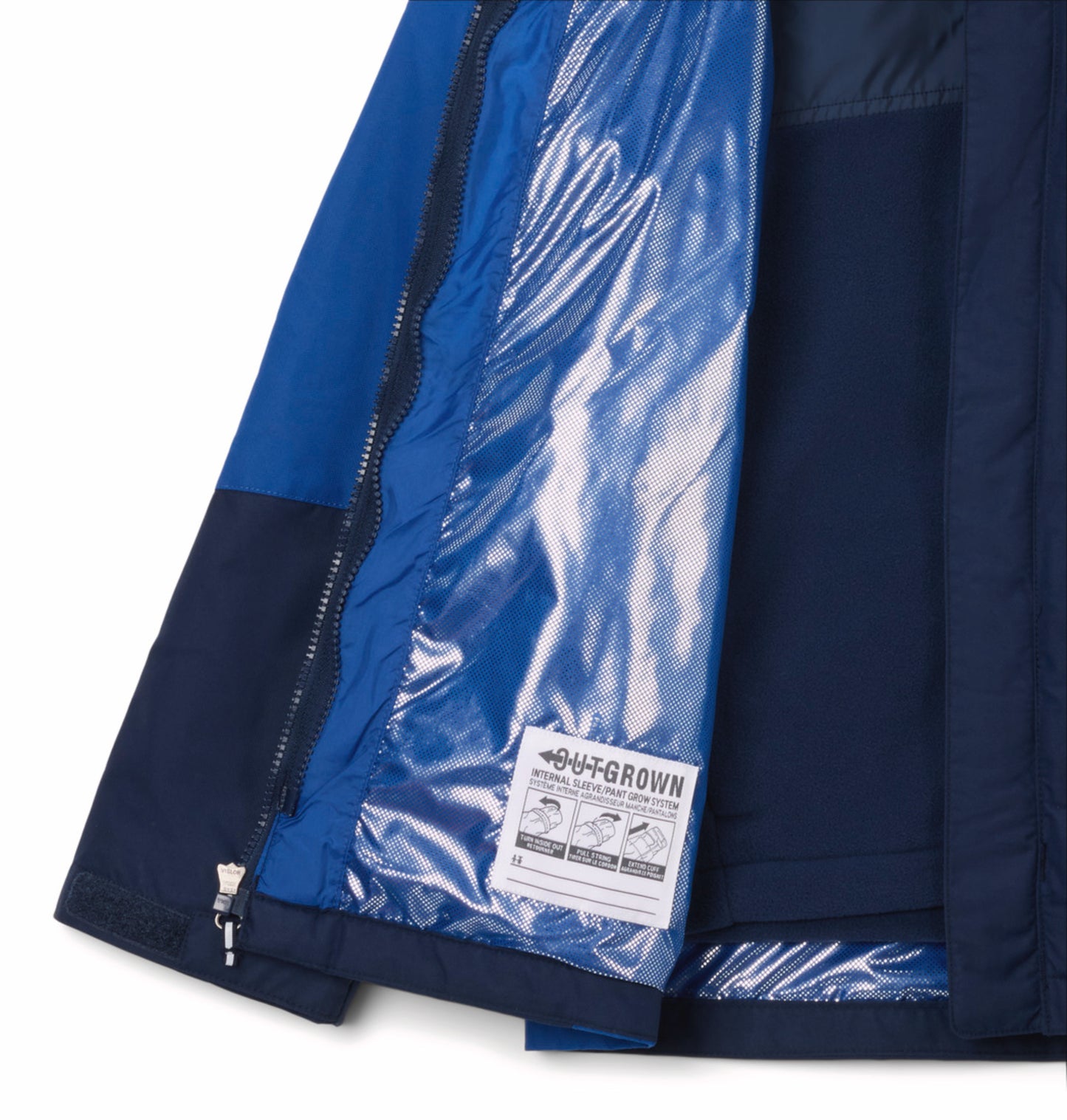 Columbia Kids Boys Navy Blue OmniHeat Reflective Bugaboo III Fleece Interchangeable Jacket