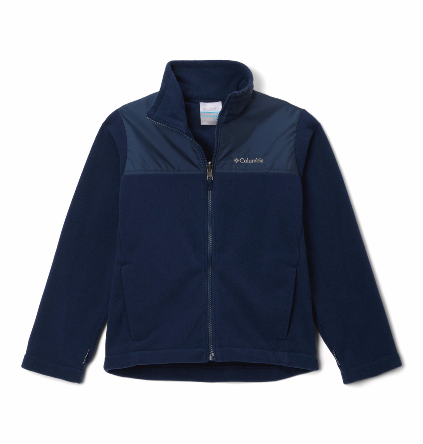 Columbia Kids Boys Navy Blue OmniHeat Reflective Bugaboo III Fleece Interchangeable Jacket