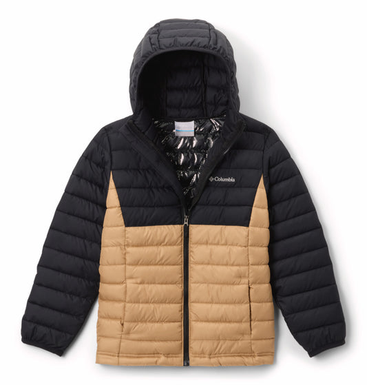 Columbia Kids Boys Brown Omni-Heat Reflective Powder Lite II Hooded Down Jacket