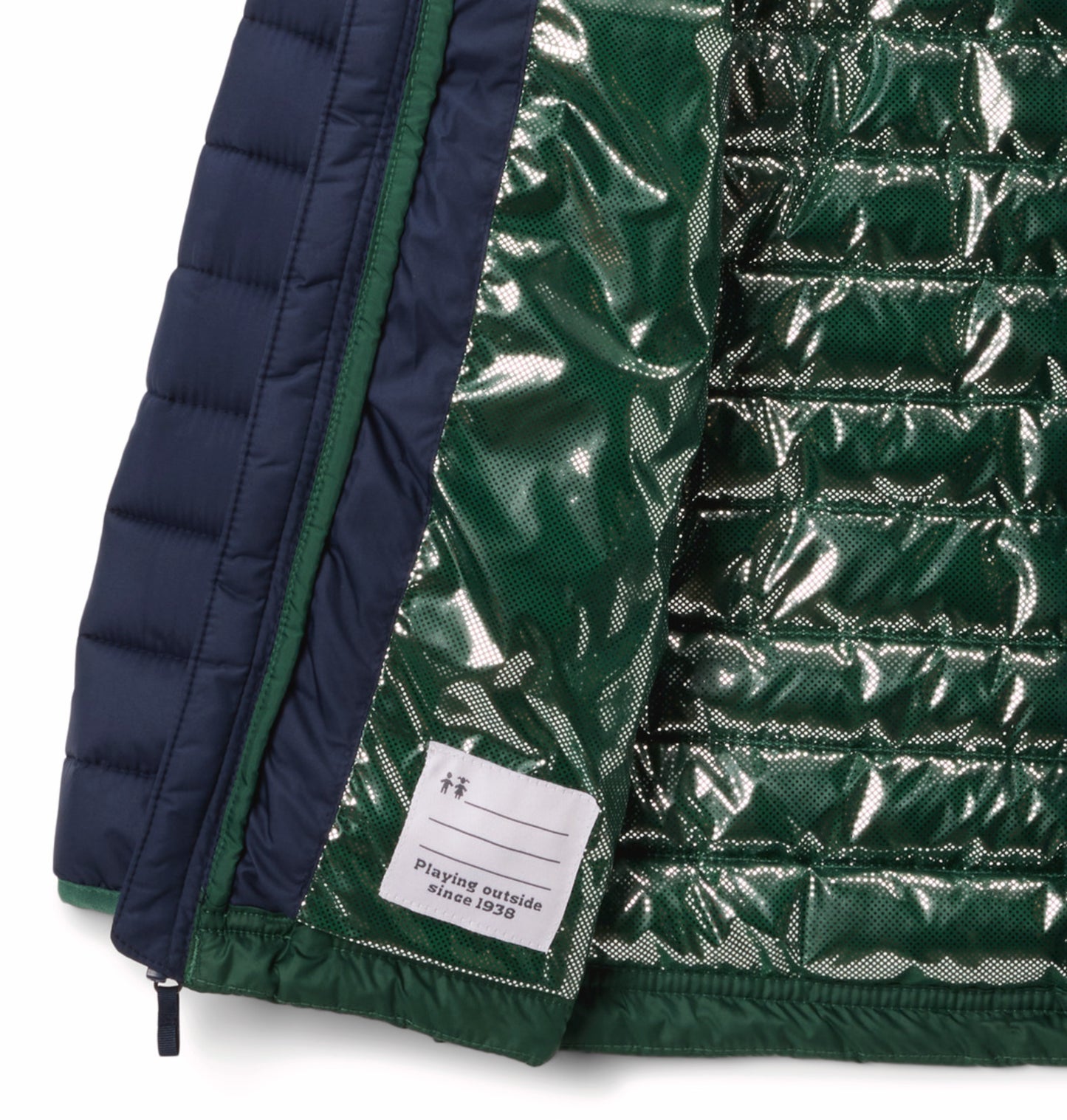 Columbia Kids Boys Green OmniHeat Reflective Powder Lite II Down Jacket