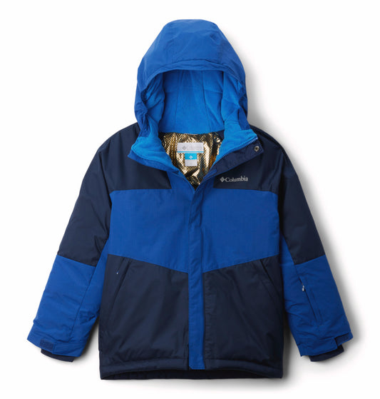 Columbia Kids Boys Navy Blue Omni-Heat Inifnity Mighty Mogul III Hooded Down Jacket