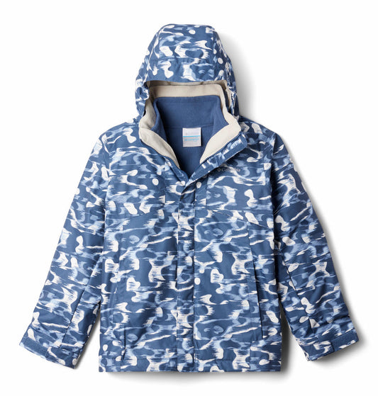 Columbia Kids Boys Blue Bugaboo III Printed Fleece Interchange Jacket