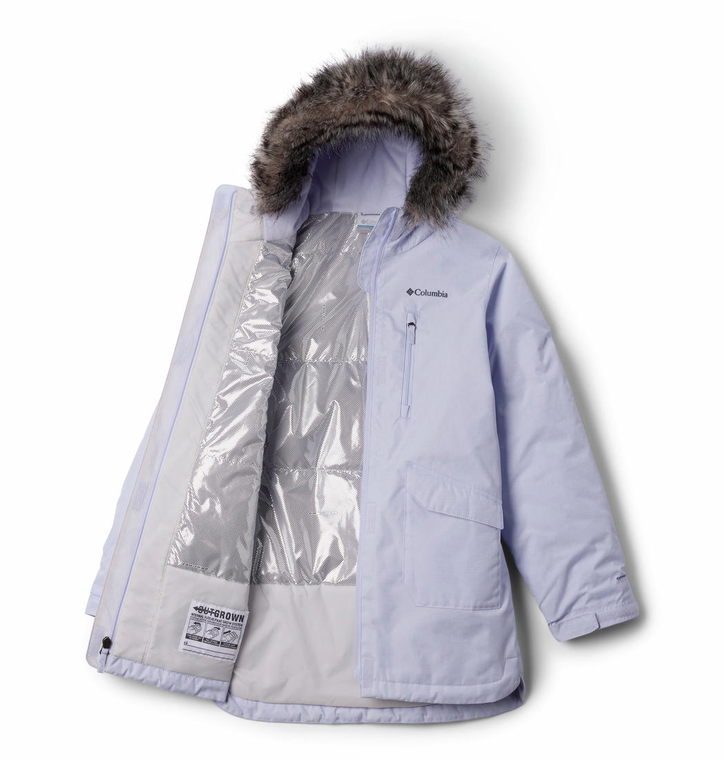 Columbia Kids Girls Purple Omni-Heat Reflective Suttle Mountain II Long Insulated Insulated Jacket