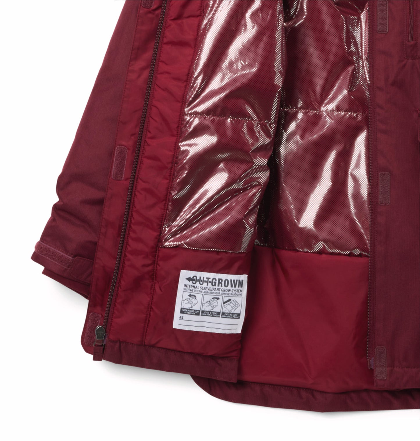 Columbia Kids Girls Red Omni-Heat Reflective Suttle Mountain II Long Hooded Down Jacket