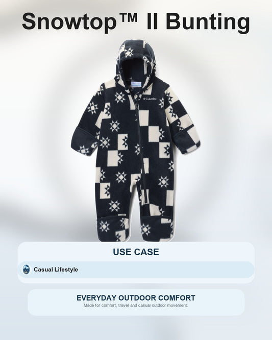 kids infant black snowtop ii bunting romper