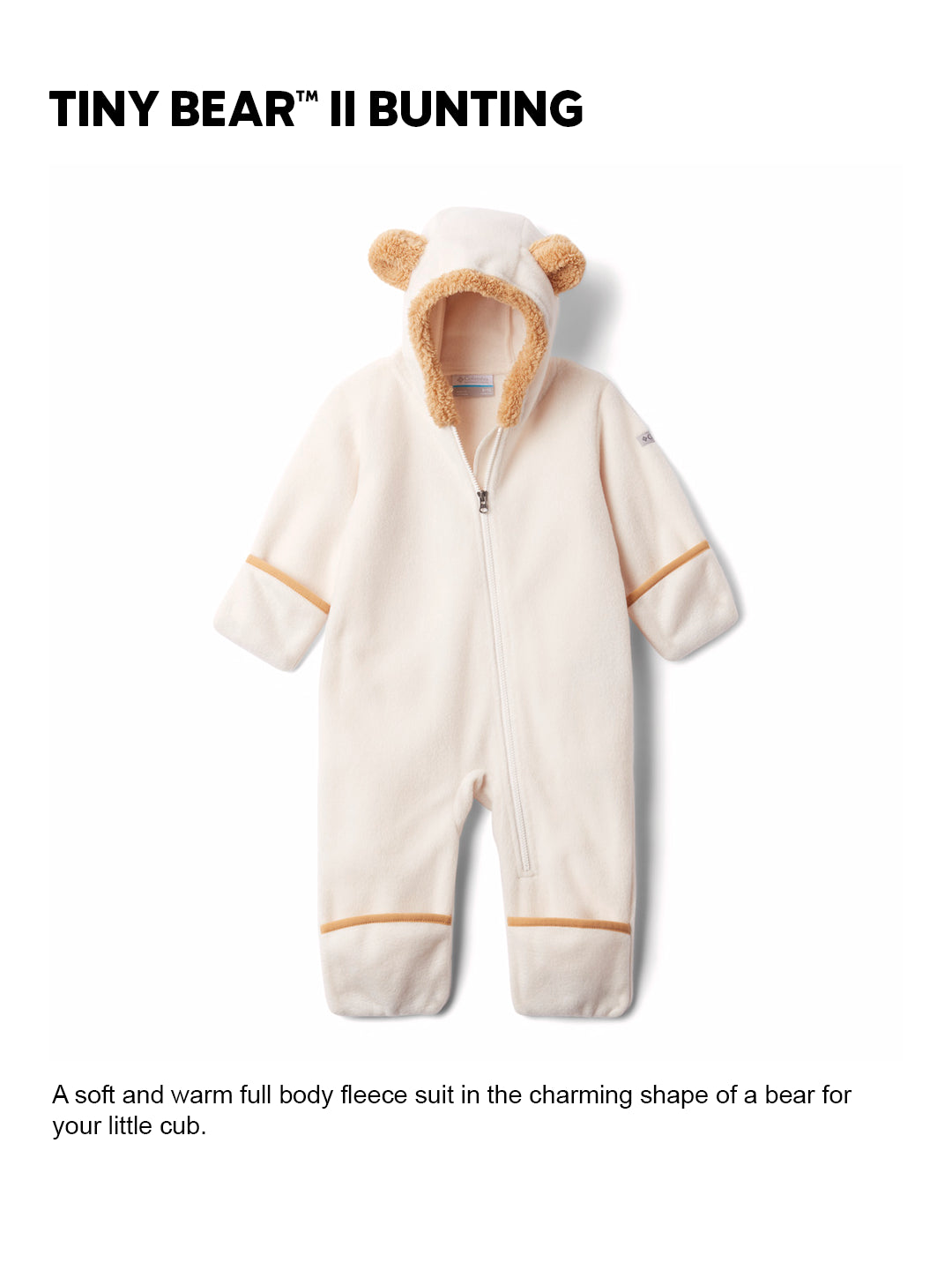 Columbia Kids Infant Beige Tiny Bear II Bunting Romper
