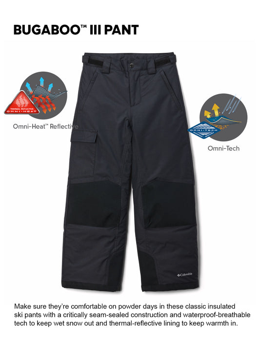 Columbia Kids Unisex Black Omni-Heat Reflective Bugaboo III Insulated Pant