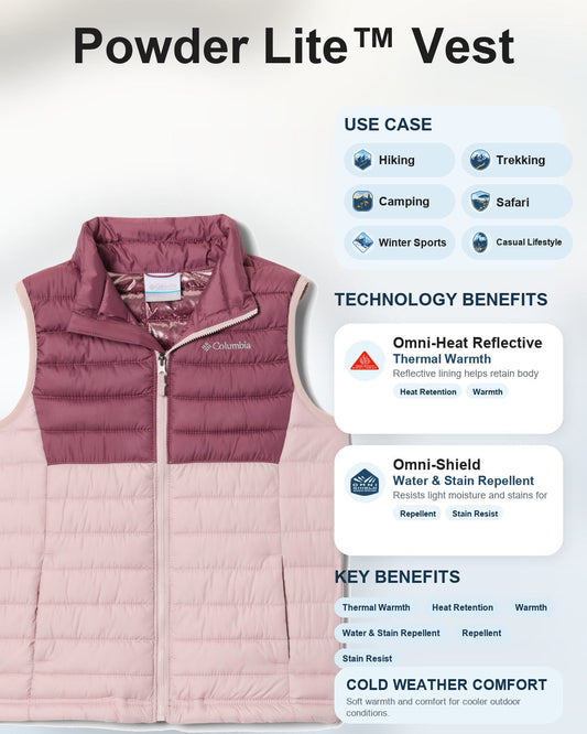 kids unisex red omni heat reflective powder lite vest