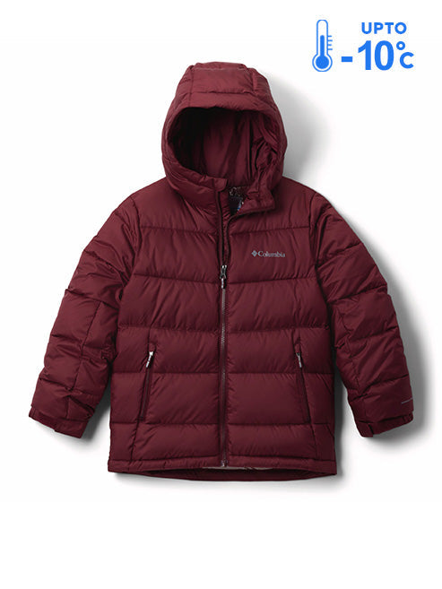 Columbia Kids Unisex Red Omni-Heat Reflective Pike Lake II Hooded Down Jacket