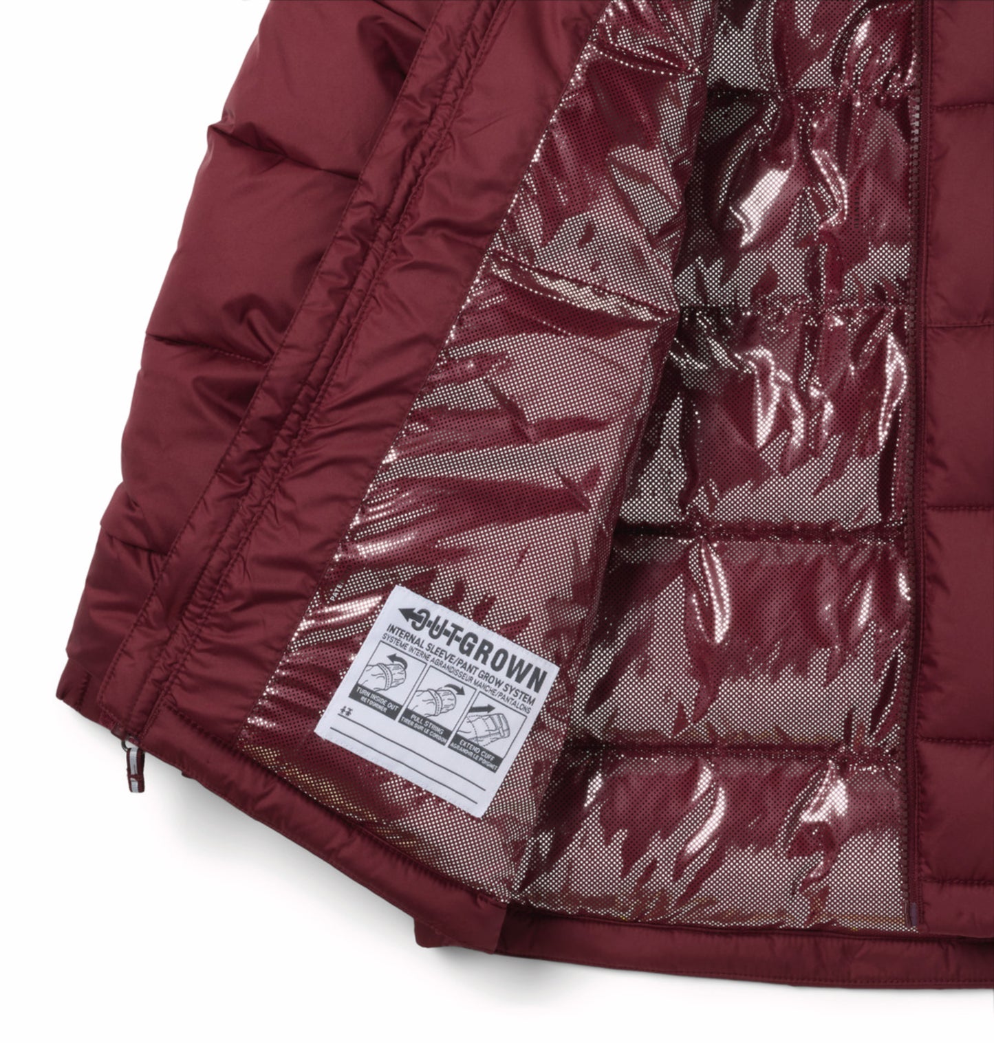 Columbia Kids Unisex Maroon OmniHeat Reflective Pike Lake II Down Jacket
