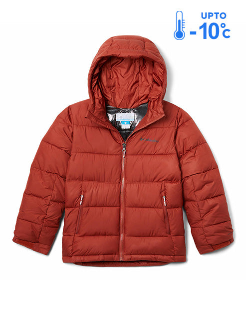 Columbia Kids Unisex Orange Omni-Heat Reflective Pike Lake II Hooded Down Jacket