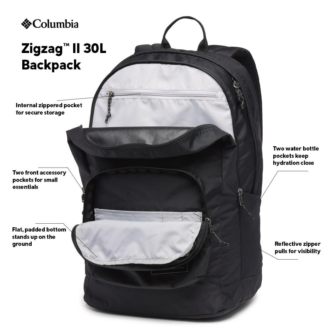 Columbia Unisex Black Zigzag II Backpack 30 L