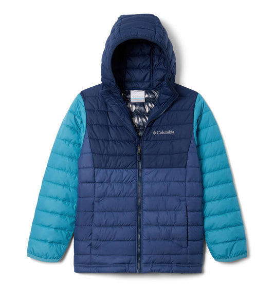 Columbia Kids Boys Navy Blue Powder Lite Hooded Jacket