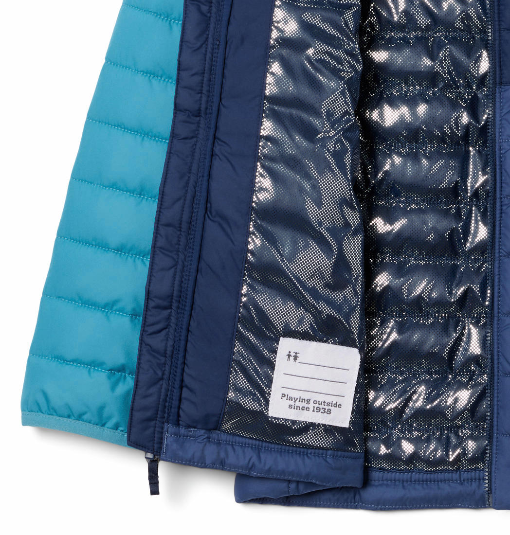 Columbia Kids Boys Navy Blue Powder Lite Hooded Jacket