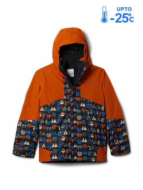 Columbia Kids Boys Black Omni-Heat Reflective Bugaboo II Fleece Hooded Interchange Jacket
