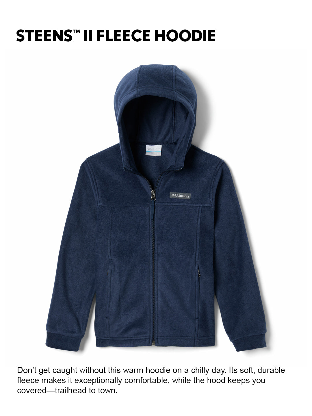 Columbia Kids Boys Navy Blue Steens II Fleece Hoodie