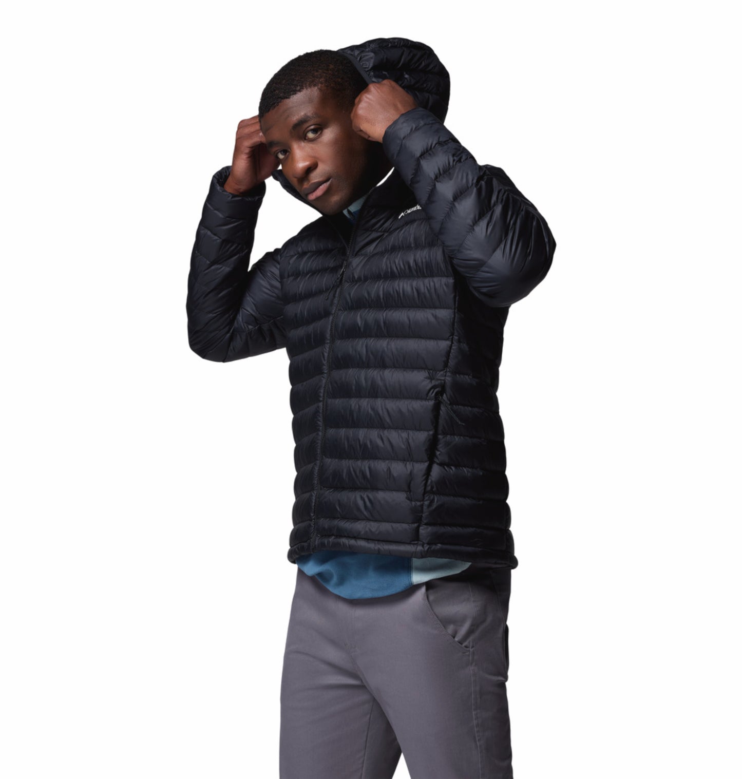 Columbia Men Black Omni-Shield Corelite Hooded Down Jacket