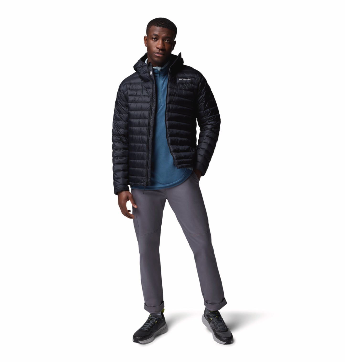 Columbia Men Black Omni-Shield Corelite Hooded Down Jacket