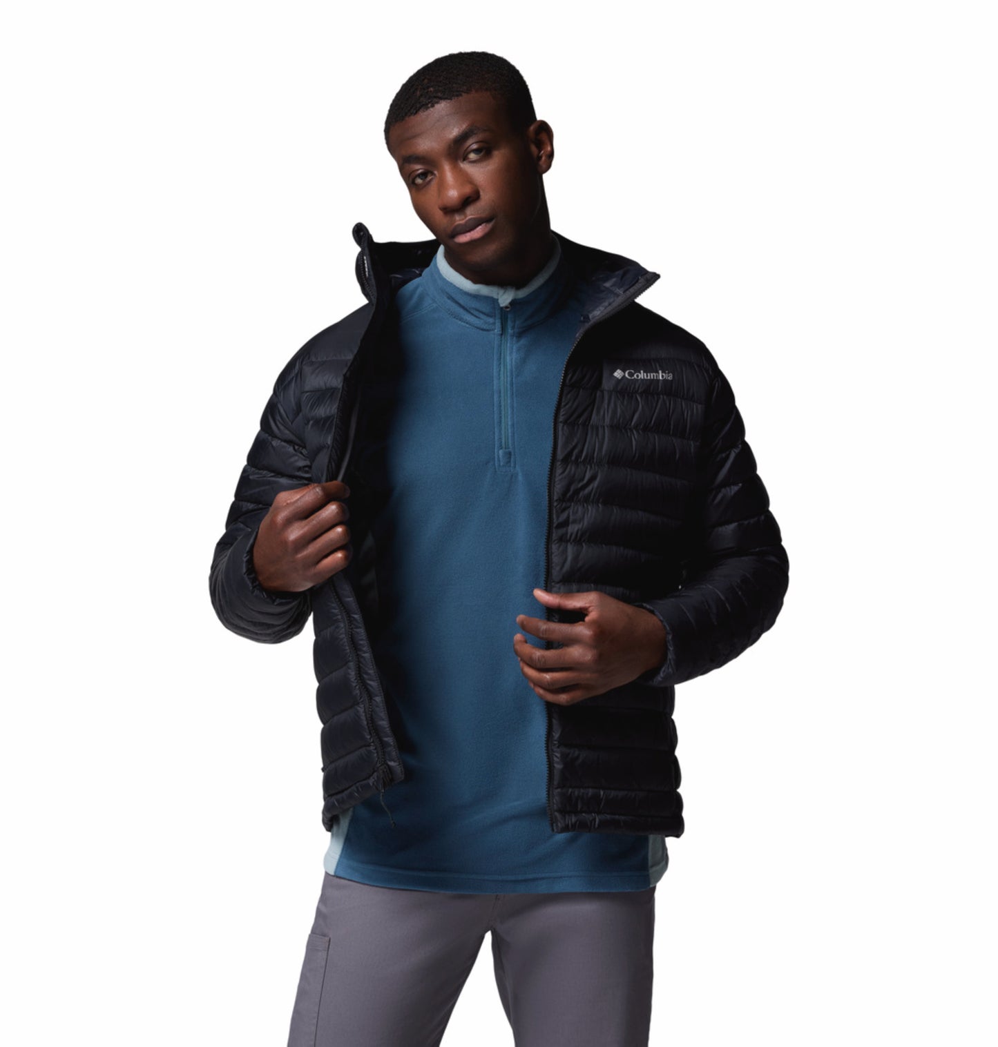Columbia Men Black Omni-Shield Corelite Hooded Down Jacket