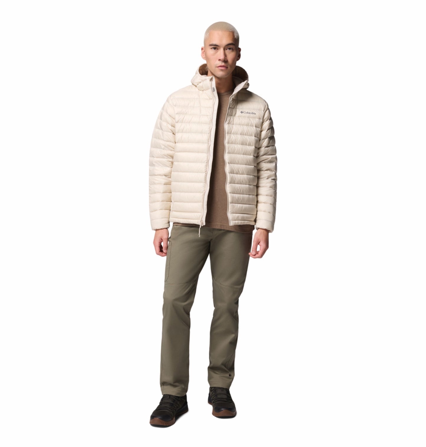 Columbia Men Beige Omni-Shield Corelite Hooded Down Jacket