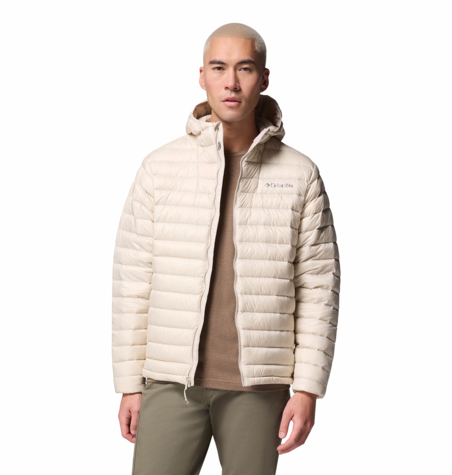 Columbia Men Beige Omni-Shield Corelite Hooded Down Jacket