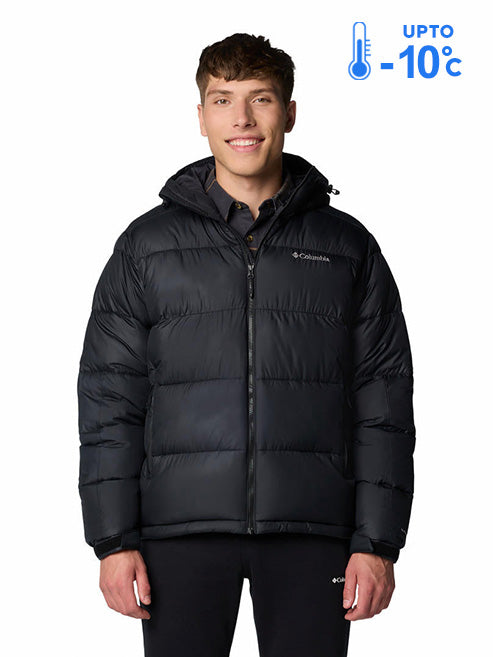 Columbia Men Black Omni-Heat Reflective Pike Lake II Hooded Down Jacket