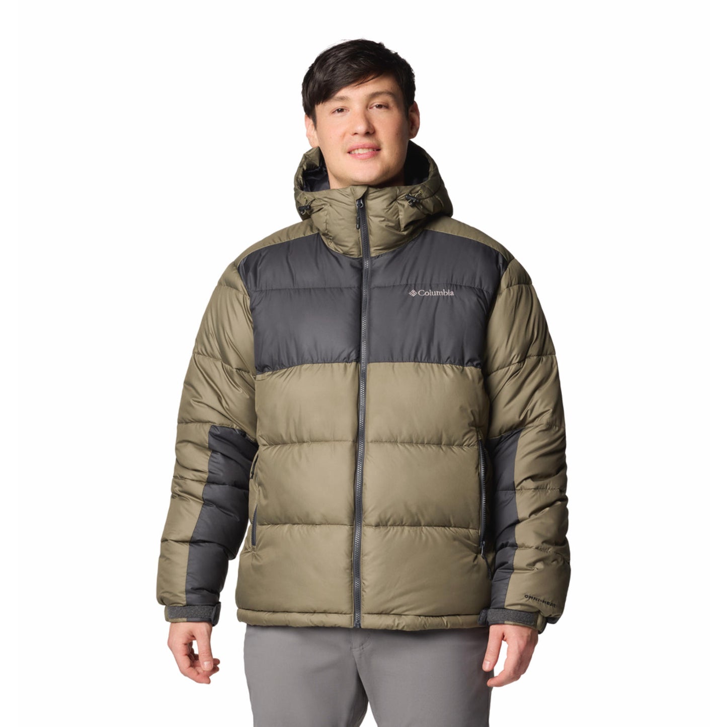 Columbia Men Olive Omni-Heat Reflective Pike Lake II Hooded Jacket