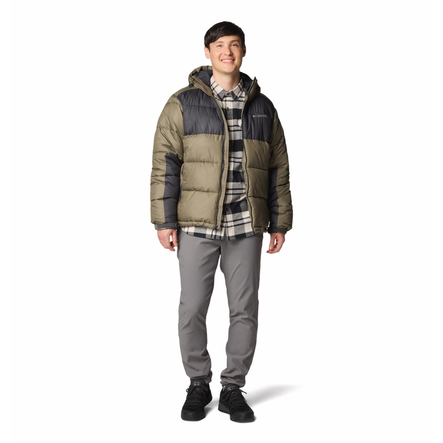 Columbia Men Olive Omni-Heat Reflective Pike Lake II Hooded Jacket