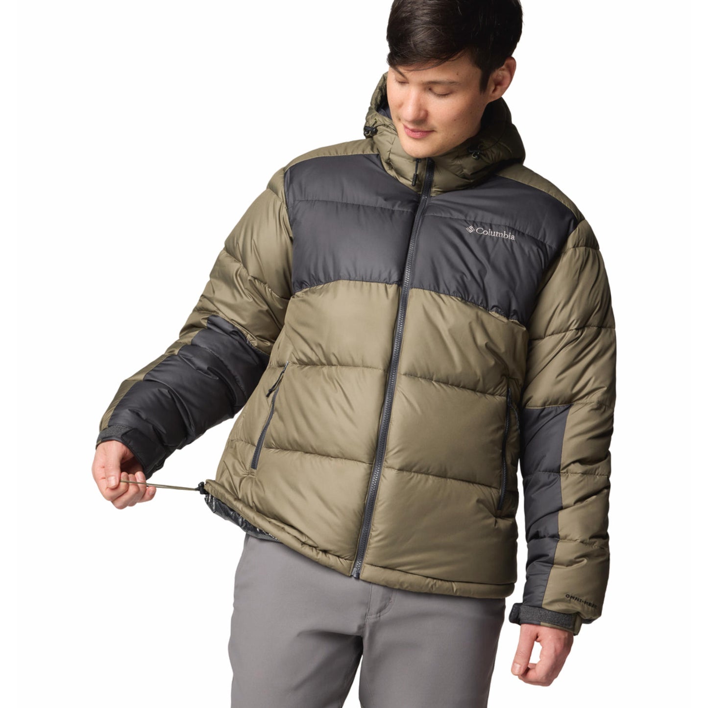 Columbia Men Olive Omni-Heat Reflective Pike Lake II Hooded Jacket