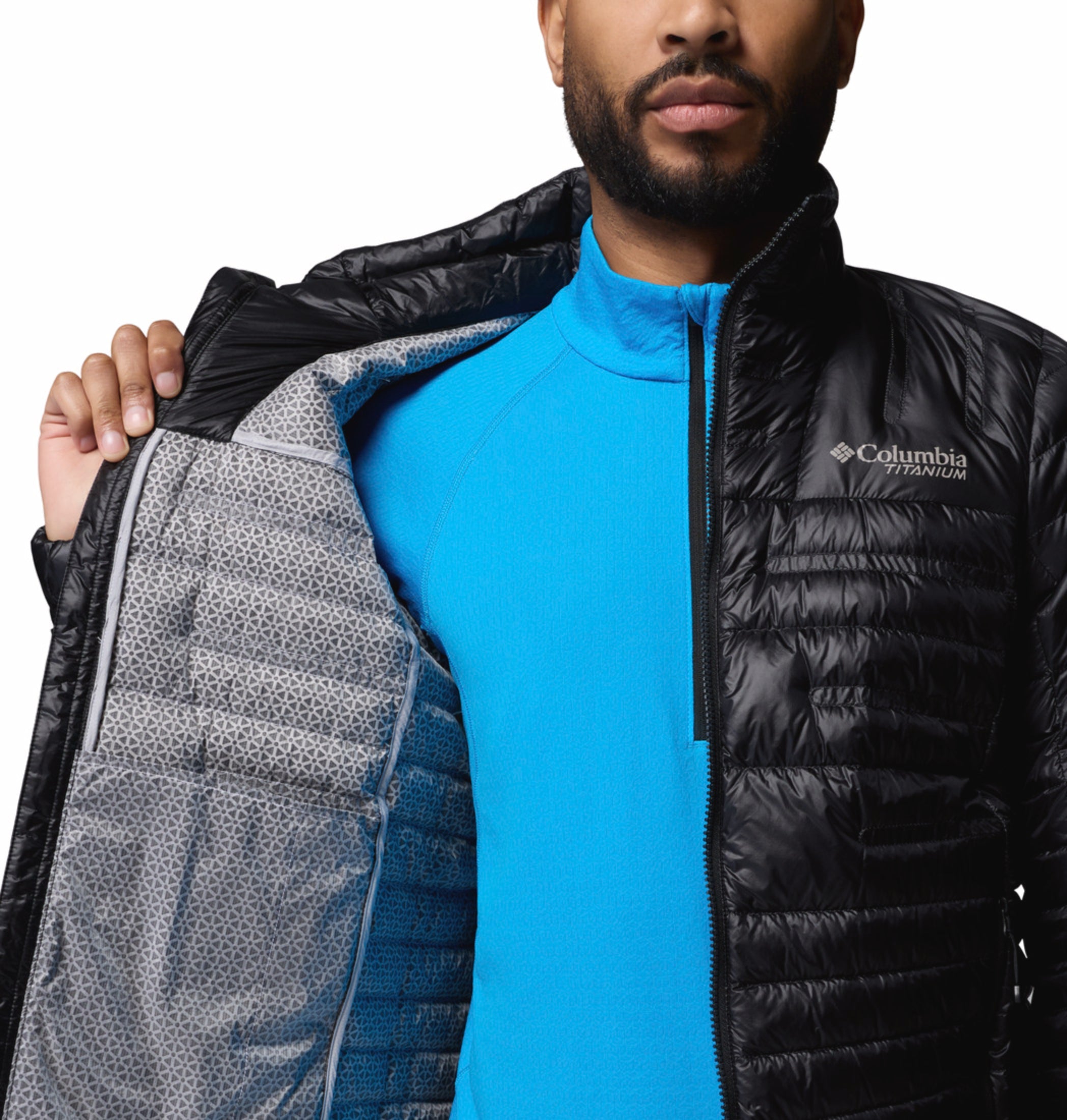 men black omni heat arctic endevour mountain down jacket