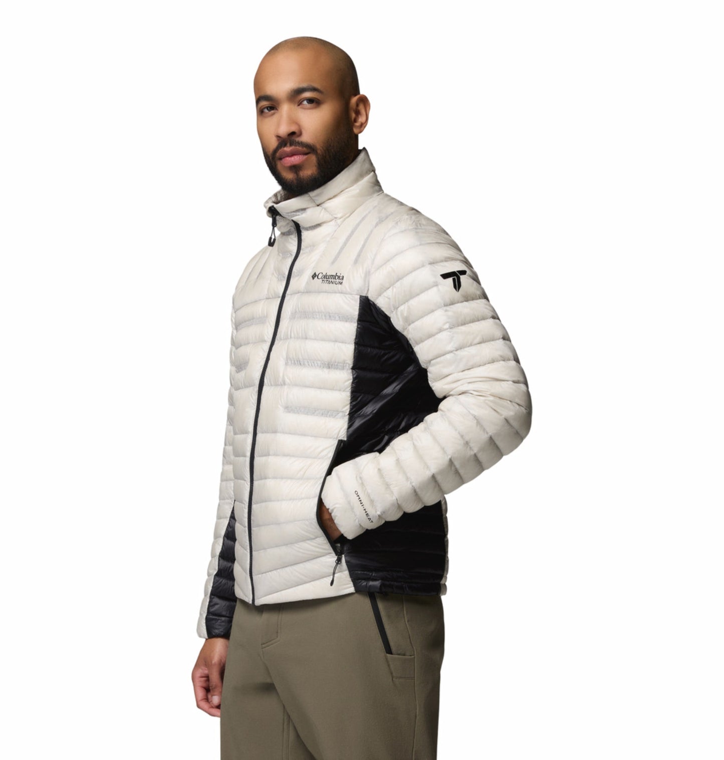 men beige omni heat arctic endevour mountain down jacket