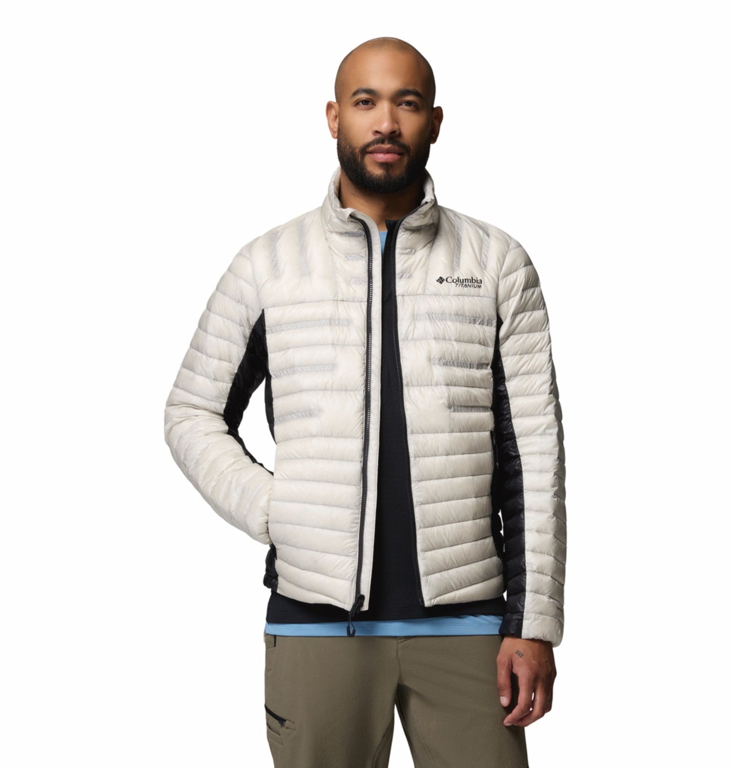 men beige omni heat arctic endevour mountain down jacket