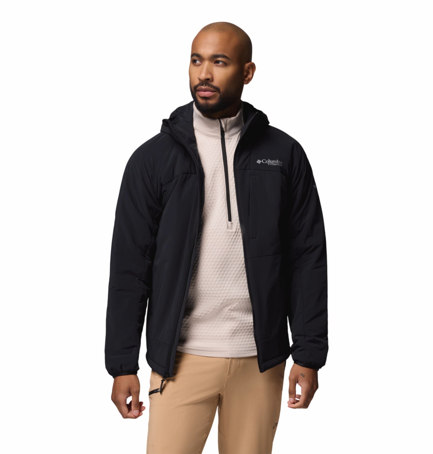Columbia Men Black Omni-Shield Silver Leaf Lite Hooded Down Jacket