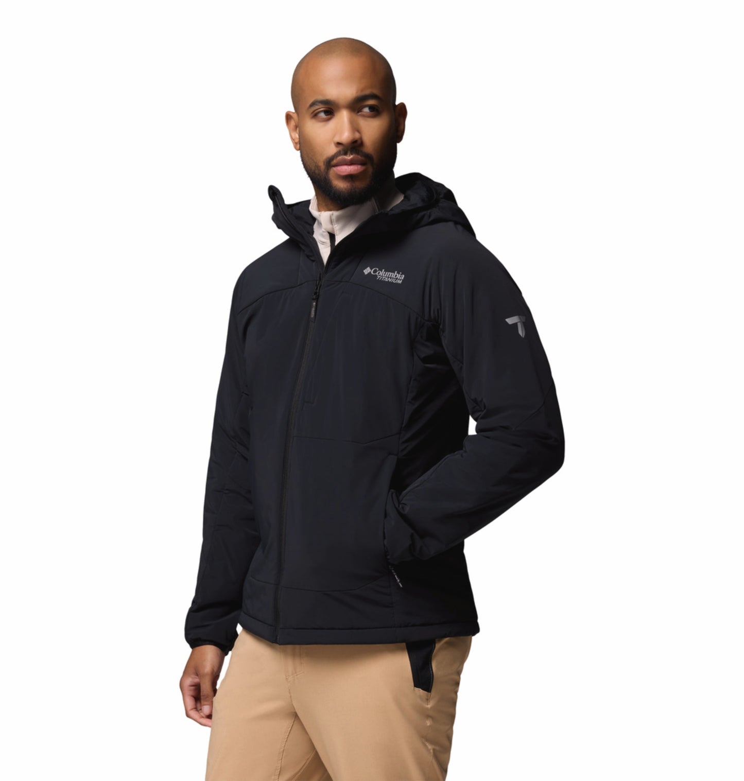 Columbia Men Black Omni-Shield Silver Leaf Lite Hooded Down Jacket