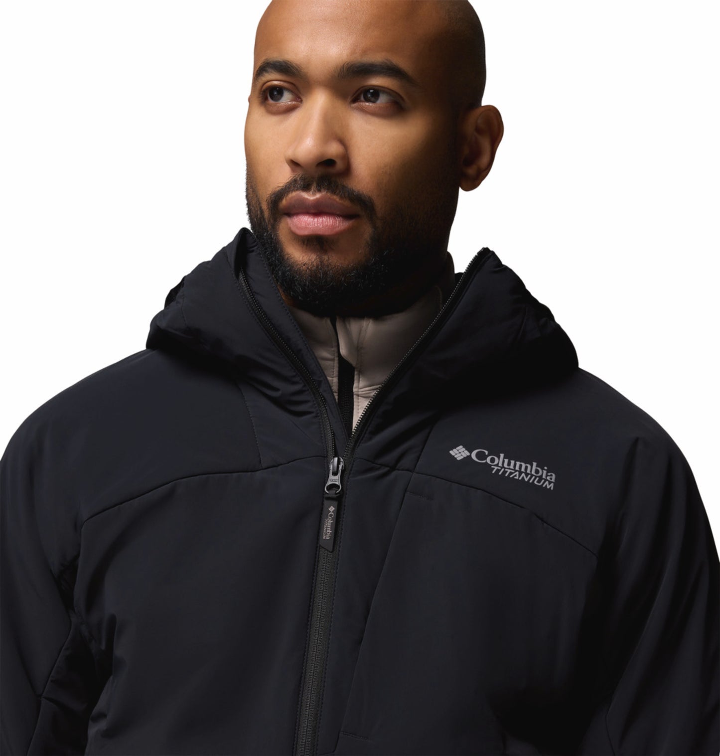 Columbia Men Black Omni-Shield Silver Leaf Lite Hooded Down Jacket