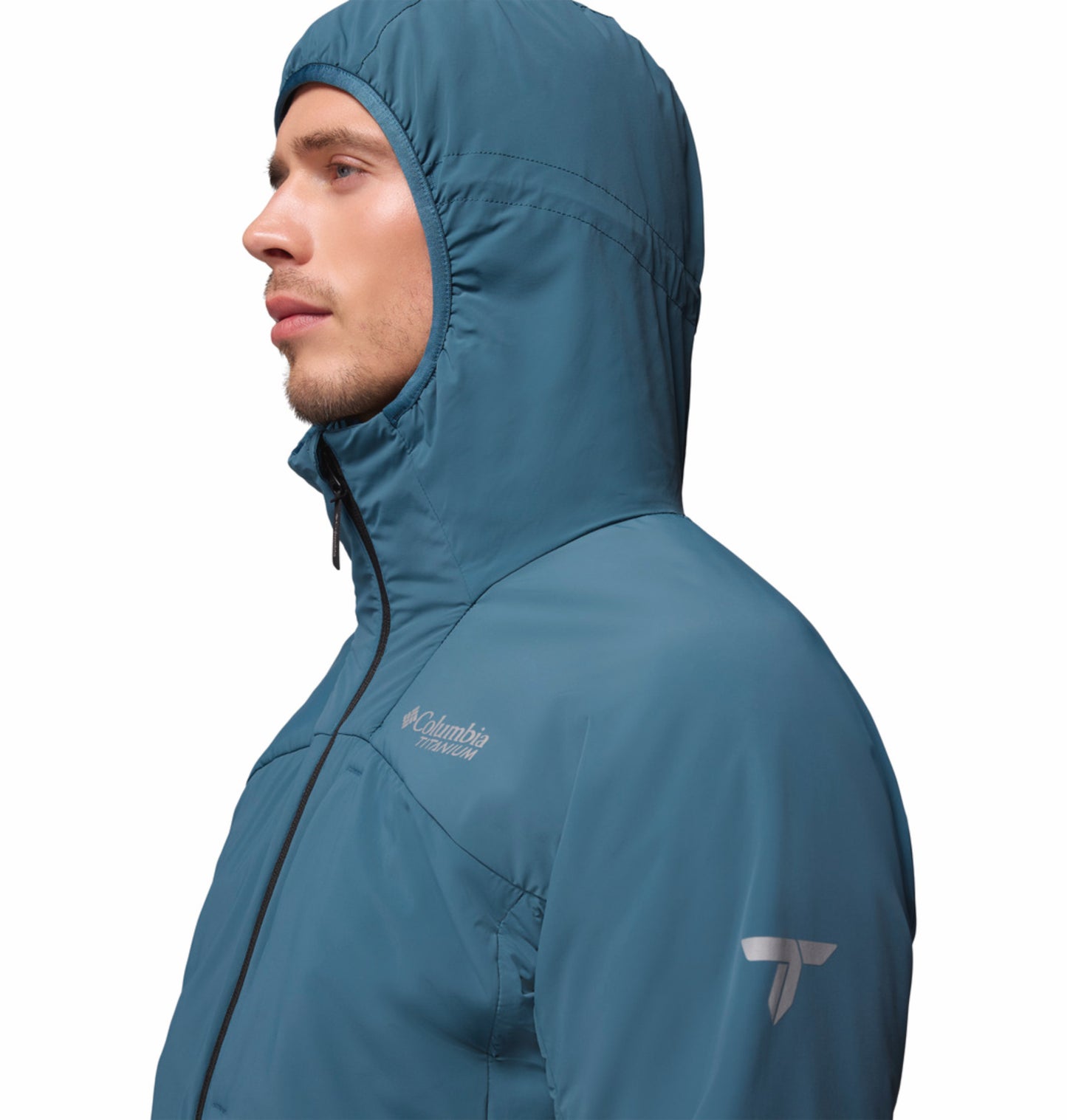 Columbia Men Blue Omni-Shield Silver Leaf Lite Hooded Down Jacket
