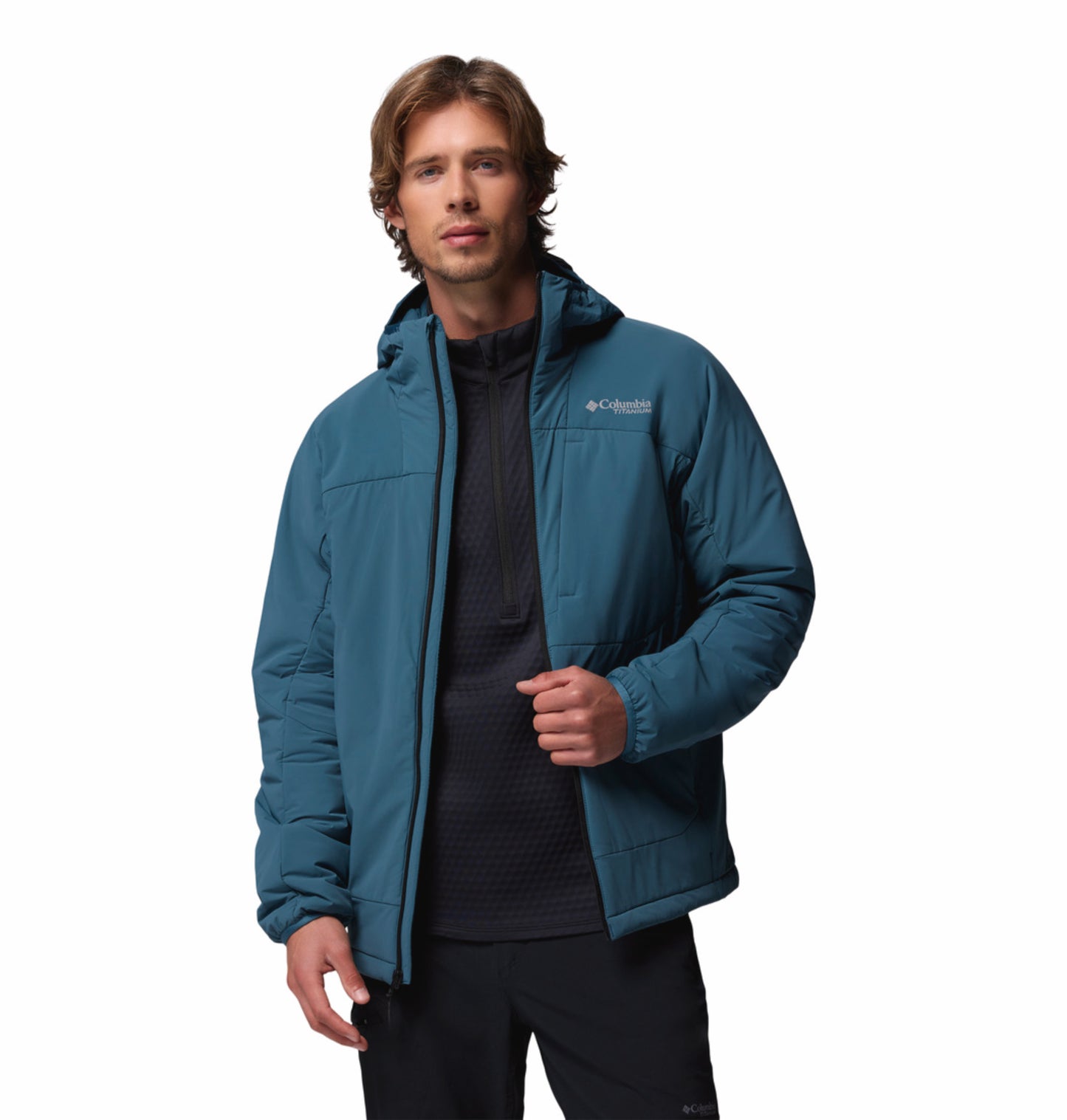 Columbia Men Blue Omni-Shield Silver Leaf Lite Hooded Down Jacket