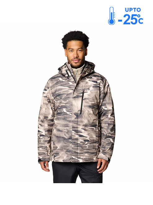 Columbia Men Beige Omni-Heat Reflective Whirlibird V Printed Hooded Interchange Jacket