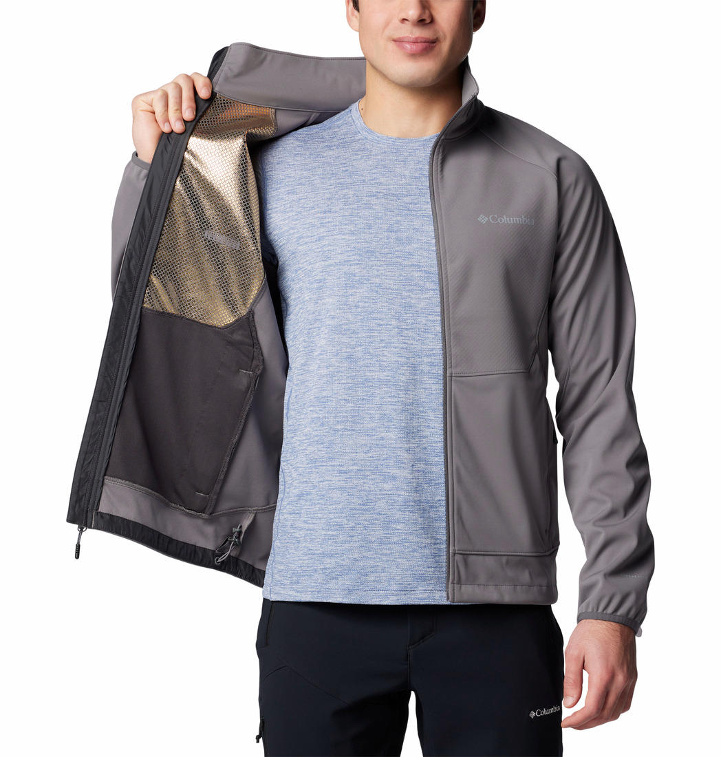 Columbia Mens Grey Canyon Meadows II Softshell Jacket